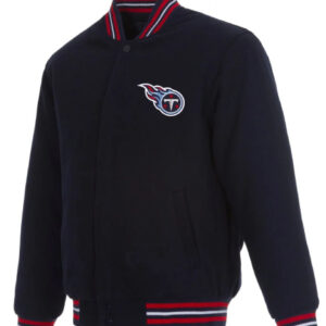 NFL Tennessee Titans Navy Blue Wool Varsity Jacket