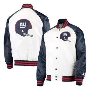 New York Giants Starter Clean Up Throwback Varsity Jacket