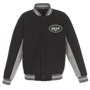 New York Jets Black and Gray Varsity Jacket