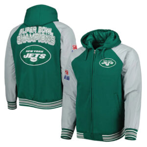 New York Jets Defender Raglan Hoodie Varsity Jacket