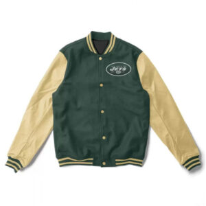 New York Jets Green And Cream Varsity Jacket