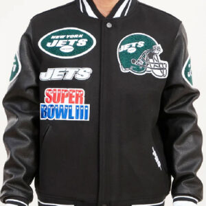 New York Jets Mashup Black Varsity Jacket