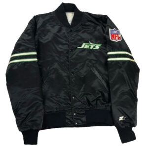 New York Jets Starter 80s Black Bomber Varsity Jacket