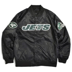 New York Jets Wordmark Black Varsity Jacket