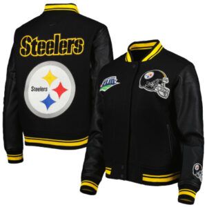 Pittsburgh Steelers Pro Standard Mash Up Black Varsity Jacket