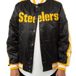 Pittsburgh Steelers Starter Striped Satin Varsity Jacket