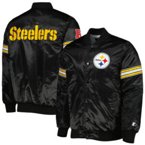 Pittsburgh Steelers Starter The Pick and Roll Black Varsity Jacket