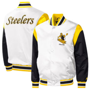 Pittsburgh Steelers Throwback Warm Up Pitch Varsity Jacket