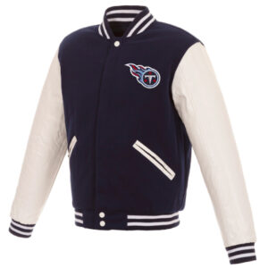 Tennessee Titans Fanatics Branded Navy And White Varsity Jacket