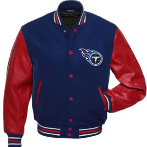 Tennessee Titans Red and Blue Letterman Varsity Jacket