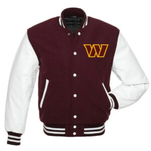 Washington Commanders Maroon/White Letterman Varsity Jacket