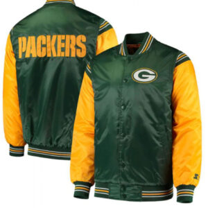 Green Bay Packers Starter Green and Yellow Varsity Jacket