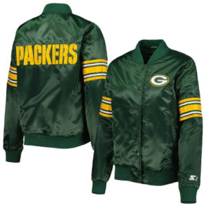 Green Bay Packers Starter Line Up Green Varsity Jacket