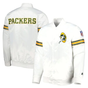 Green Bay Packers Starter The Power Forward White Varsity Jacket