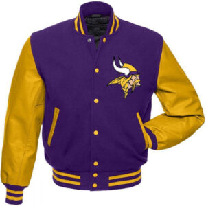 Minnesota Vikings Purple and Yellow Letterman Varsity Jacket