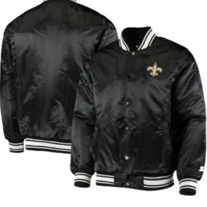 New Orleans Saints Locker Room Black Bomber Varsity Jacket