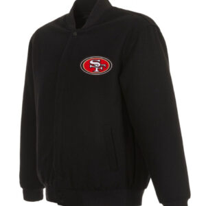 San Francisco 49ers Black Bomber Varsity Jacket