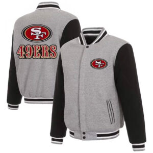 San Francisco 49ers Gray And Black Varsity Jacket