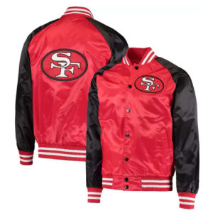 San Francisco 49ers Lead-Off Scarlet/Black Varsity Jacket