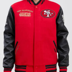 San Francisco 49ers Red And Black Varsity Jacket