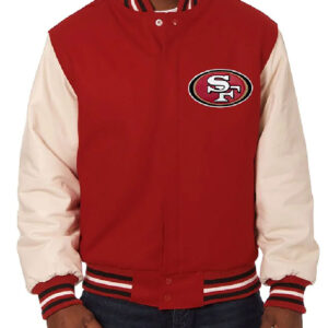 San Francisco 49ers Scarlet And Cream Varsity Jacket