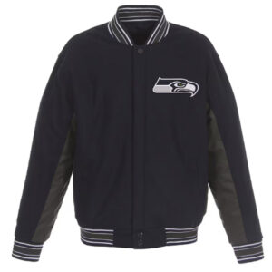 Seattle Seahawks Black And Gray Varsity Jacket