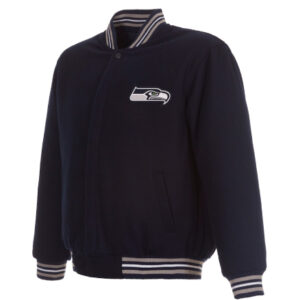 Seattle Seahawks JH Design Navy Varsity Jacket