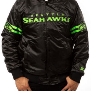 Seattle Seahawks Starter Black Bomber Jacket