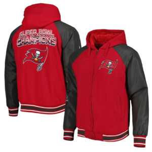 Tampa Bay Buccaneers Defender Red Hoodie Varsity Jacket