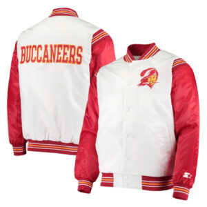 Tampa Bay Buccaneers Historic Renegade White and Red Varsity Jacket